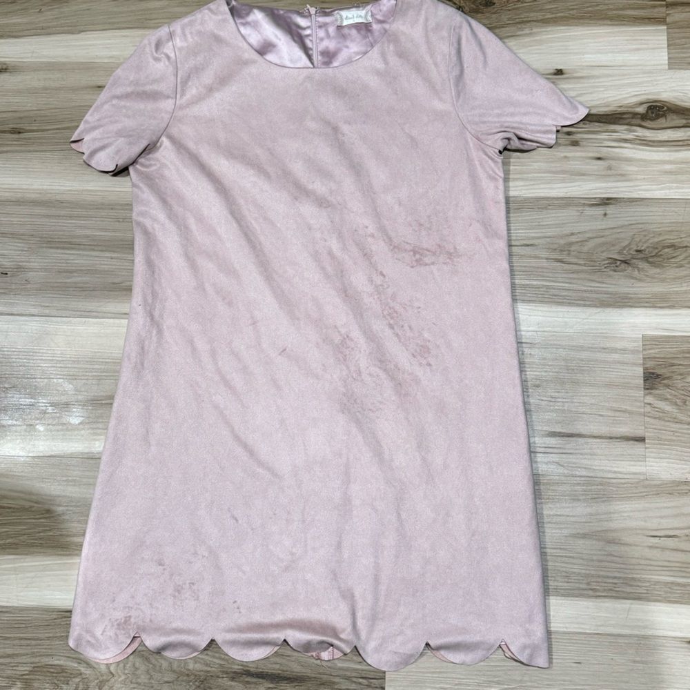 Altar’d State Crushed Velour Pink Scalloped Dress Women’s Large